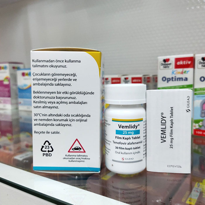 Thuốc điều trị viêm gan B Vemlidy 25mg Hộp 30 viên