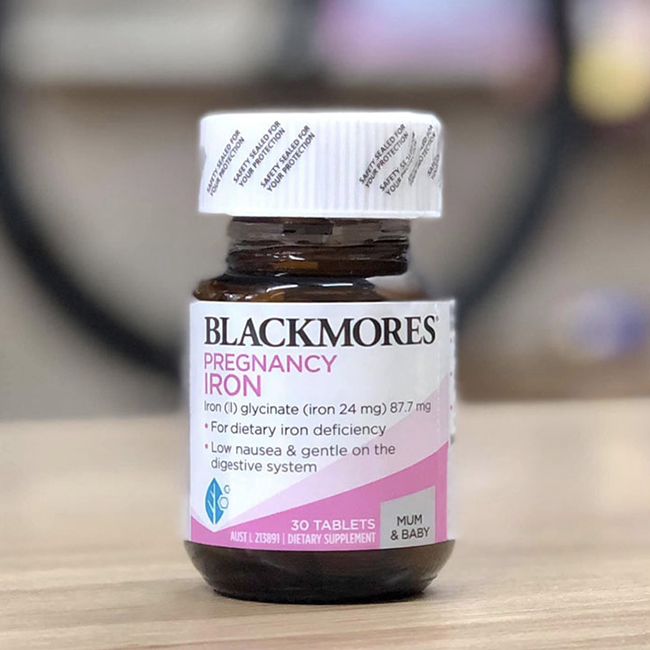 Viên uống bổ sung sắt cho bà bầu Blackmores Pregnancy Iron, hộp 30 viên