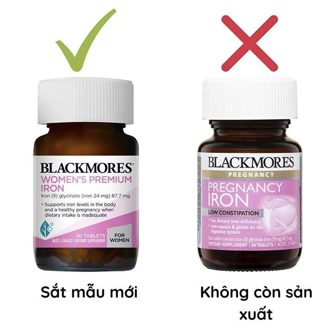 Viên uống bổ sung sắt cho bà bầu Blackmores Pregnancy Iron, hộp 30 viên