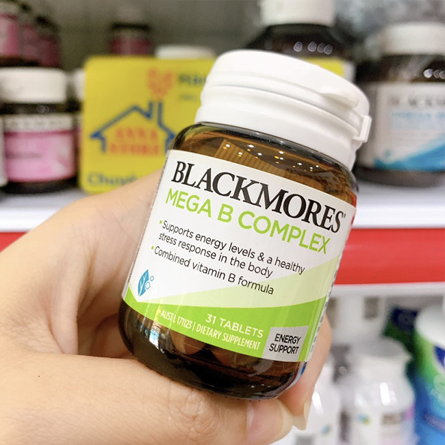 Viên uống bổ sung Vitamin B tổng hợp Blackmores Mega B Complex, hộp 31 viên