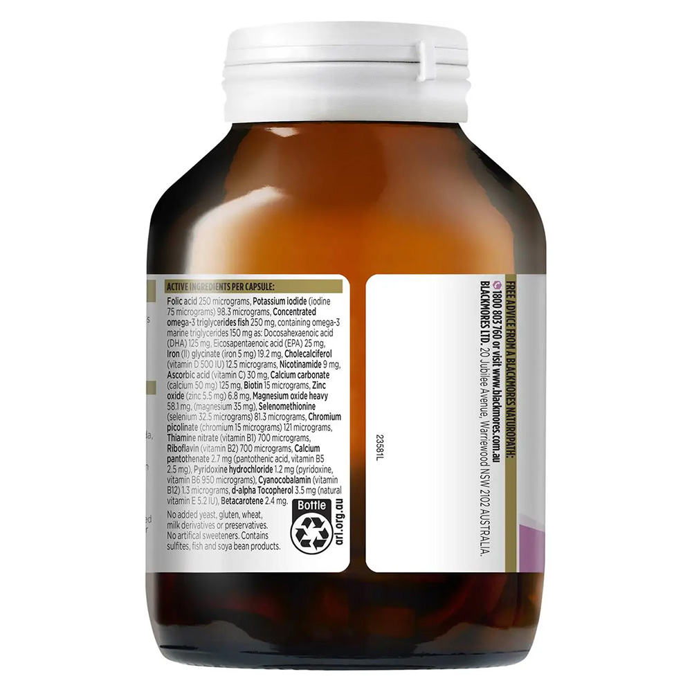 Viên uống bổ sung vitamin cho bà bầu Blackmores Pregnancy & Breast-Feeding Gold, hộp 120 viên