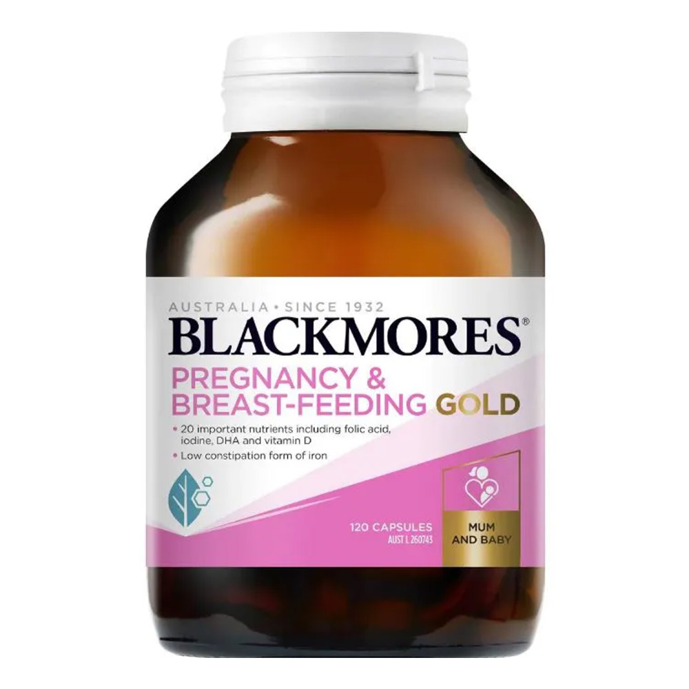 Viên uống bổ sung vitamin cho bà bầu Blackmores Pregnancy & Breast-Feeding Gold, hộp 120 viên