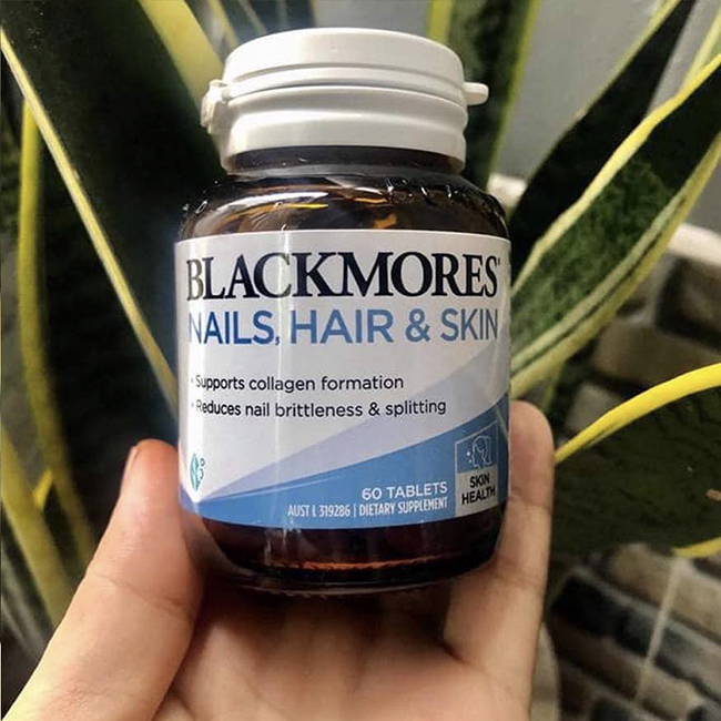 Viên uống làm đẹp da, móng, tóc Blackmores Nails, Hair & Skin, hộp 60 viên