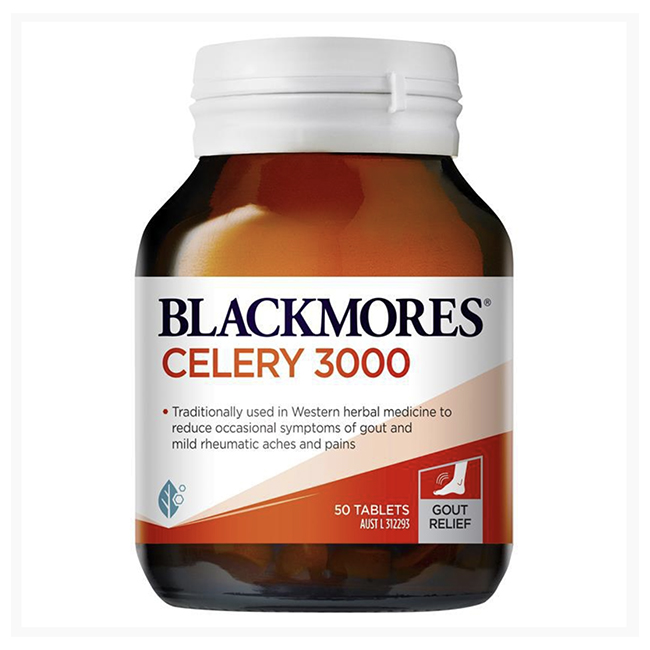 Viên uống hỗ trợ điều trị Gout Blackmores Celery 3000, hộp 50 viên