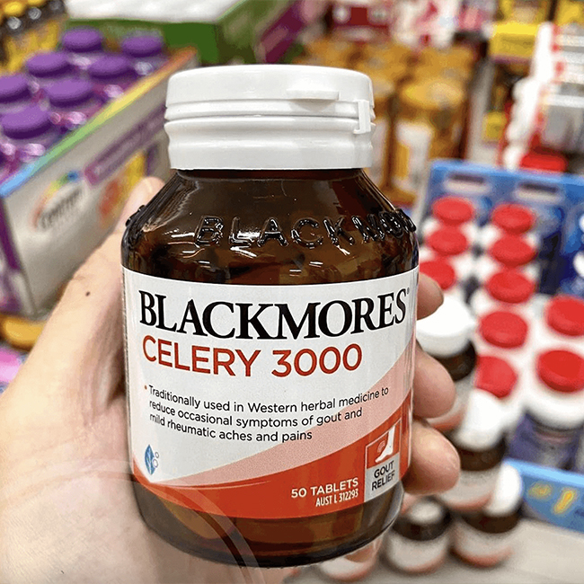 Viên uống hỗ trợ điều trị Gout Blackmores Celery 3000, hộp 50 viên