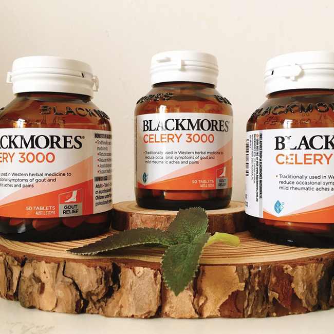Viên uống hỗ trợ điều trị Gout Blackmores Celery 3000, hộp 50 viên