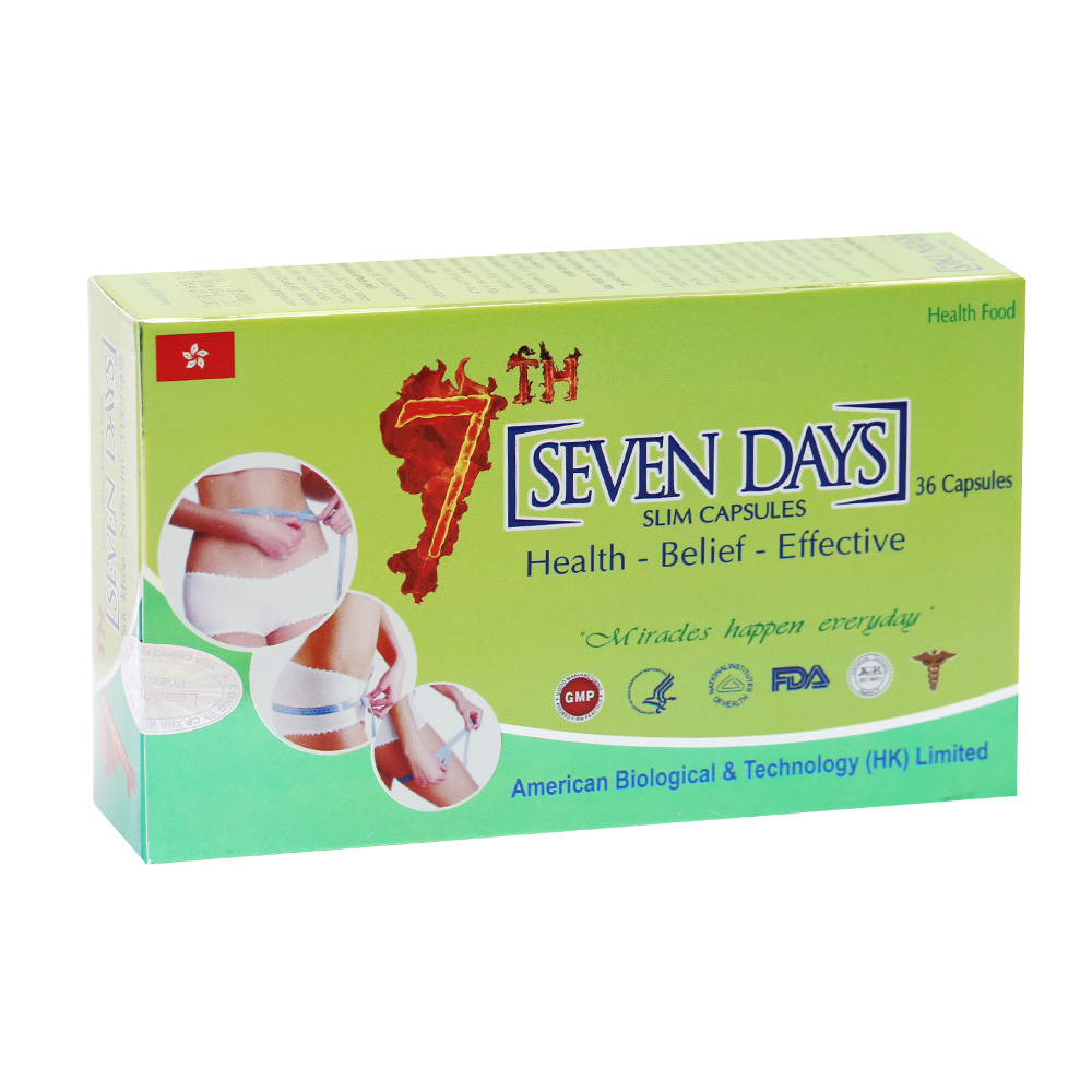 Viên uống giảm cân Seven Days, Hộp 3 vỉ x 12 viên