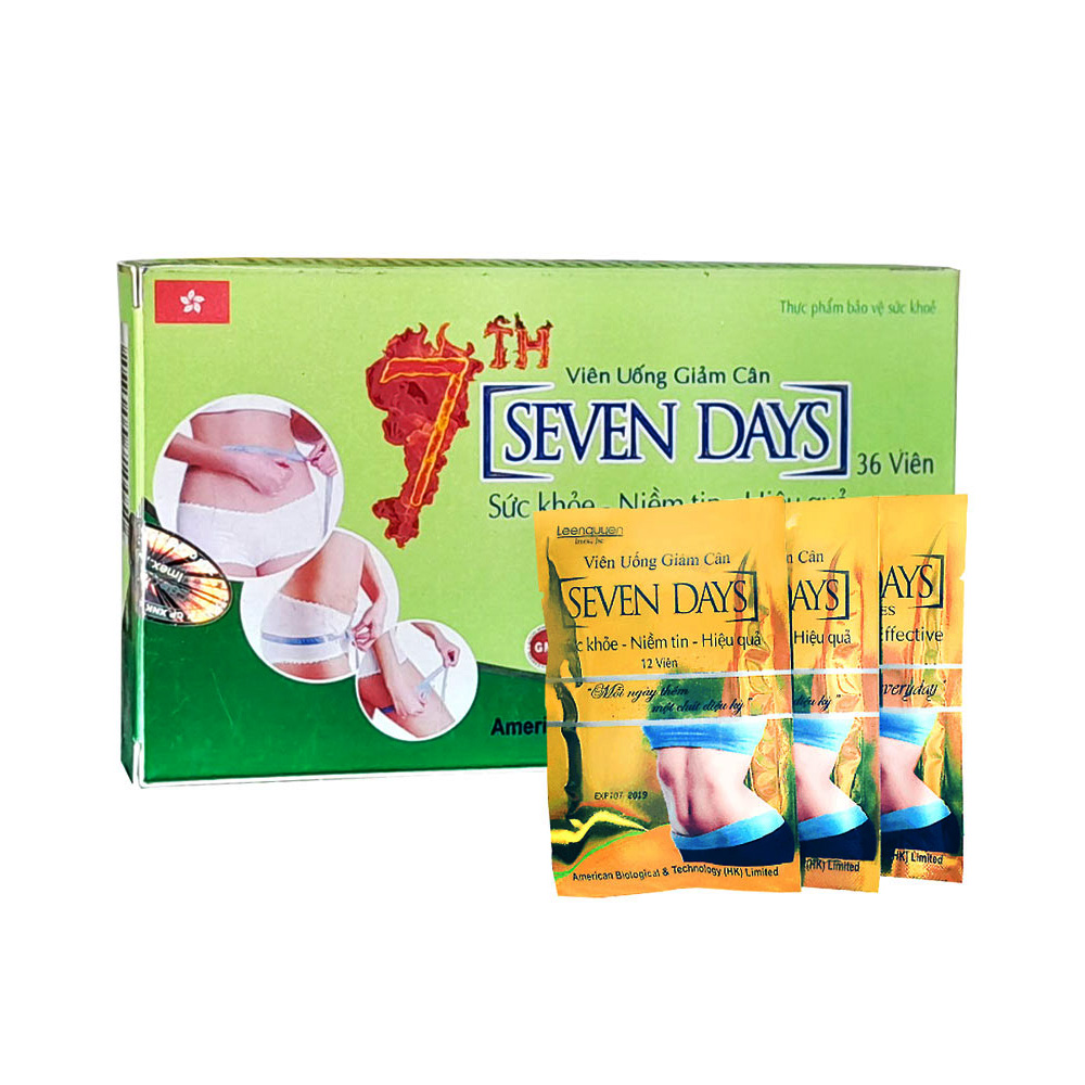 Viên uống giảm cân Seven Days, Hộp 3 vỉ x 12 viên