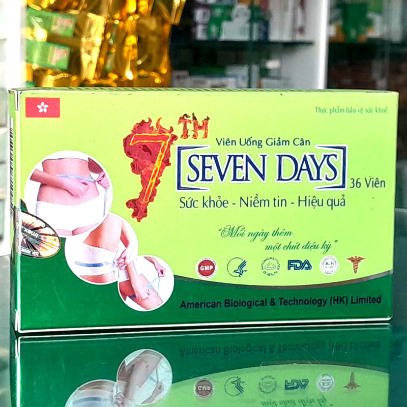 Viên uống giảm cân Seven Days, Hộp 3 vỉ x 12 viên