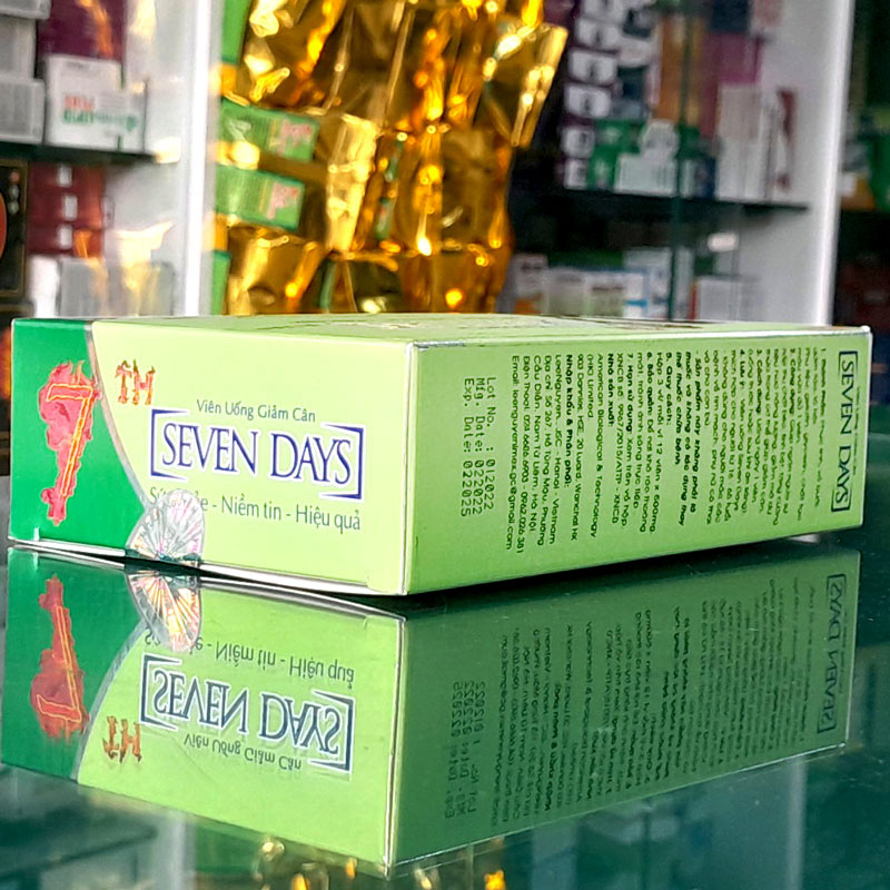 Viên uống giảm cân Seven Days, Hộp 3 vỉ x 12 viên