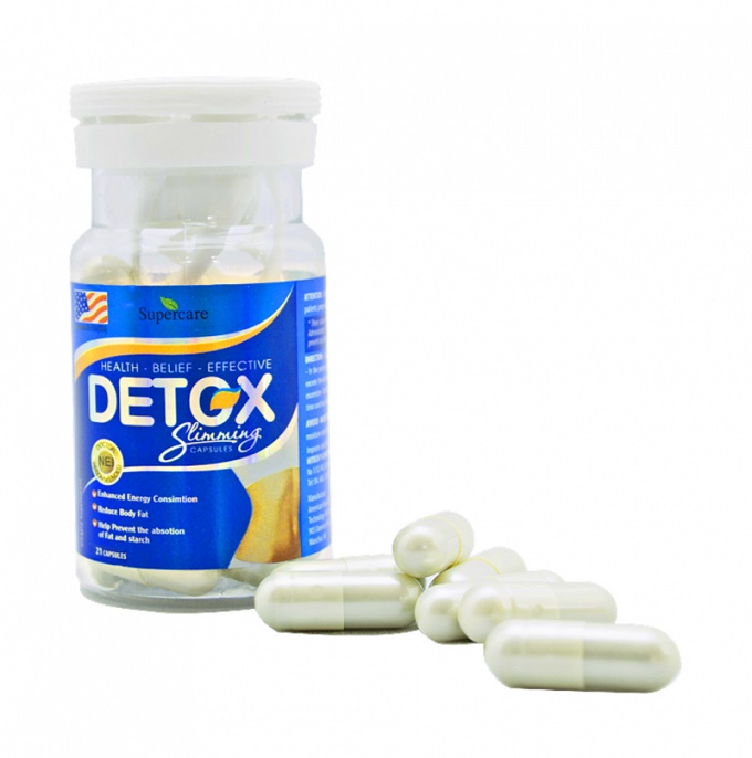 Viên uống giảm cân Detox Slimming, Hộp 2 lọ x 21 viên