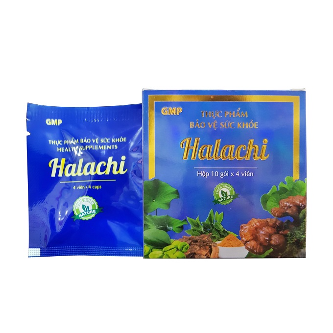 Viên uống giảm cân Halachi, Mộc Hoa Tràm, Hộp 10 gói x 4 viên