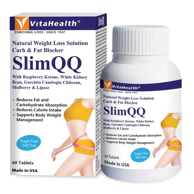 Viên uống giảm cân Vitahealth SlimQQ, Hộp 60 viên