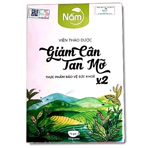 Viên uống thảo dược giảm cân tan mỡ Nấm x2, Hộp 15 gói x 2 viên