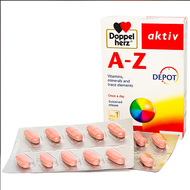 Vitamin tổng hợp Doppelherz Akativ A-Z Depot, hộp 40 Viên