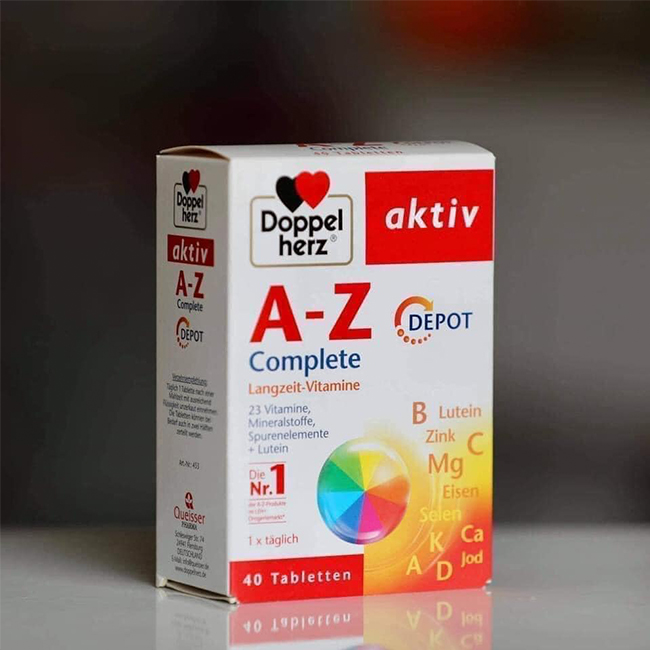 Vitamin tổng hợp Doppelherz Akativ A-Z Depot, hộp 40 Viên