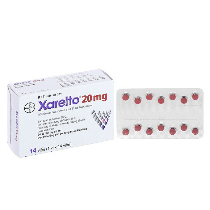 Xarelto 20mg (Rivaroxaban) 2 vỉ x 14 viên – Thuốc chống đông máu