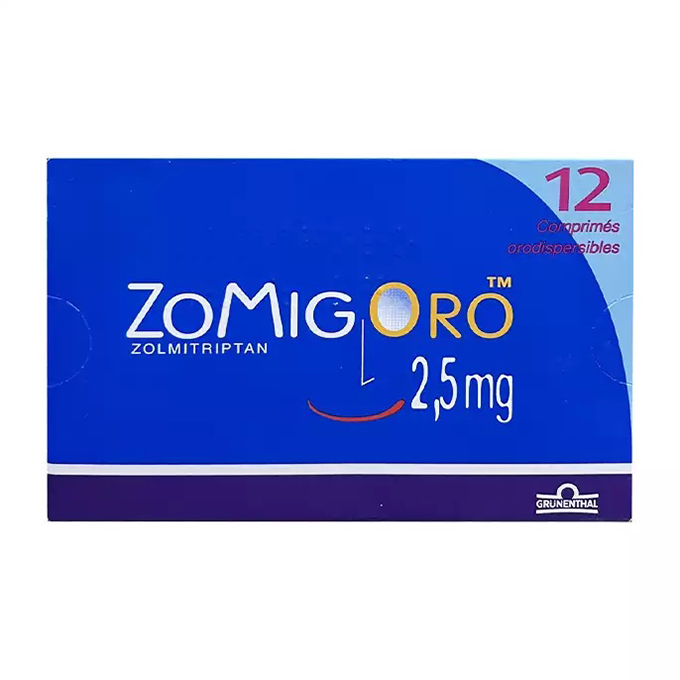 Zomig Oro 2.5mg Grunenthal 2 vỉ x 6 viên – Thuốc giảm đau, buồn nôn