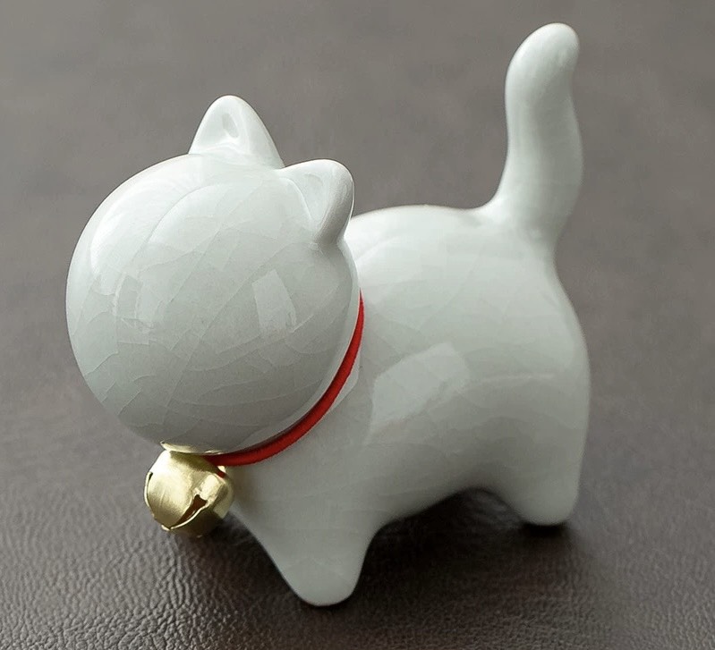 Set decor mèo gốm may mắn Goriyaku