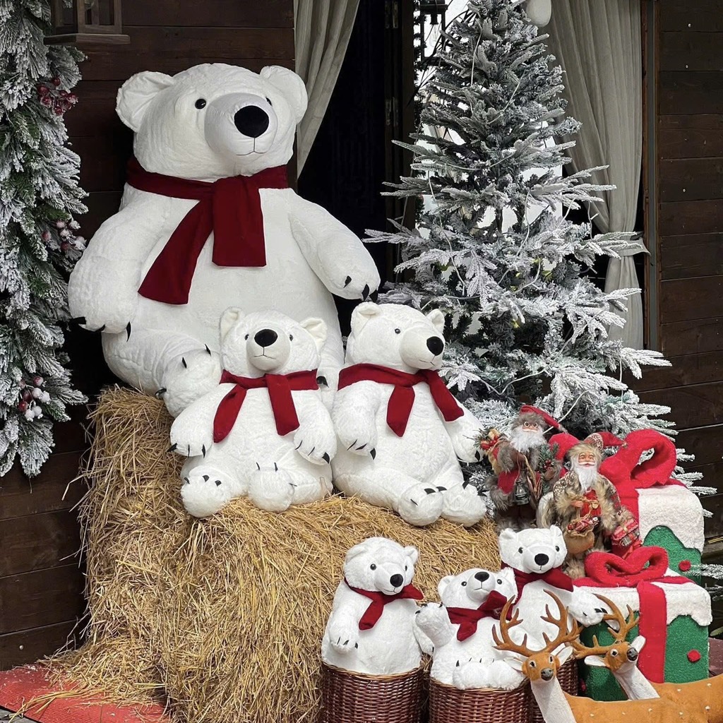 Gấu bắc cực quàng khăn (lông chồn kim cao cấp)