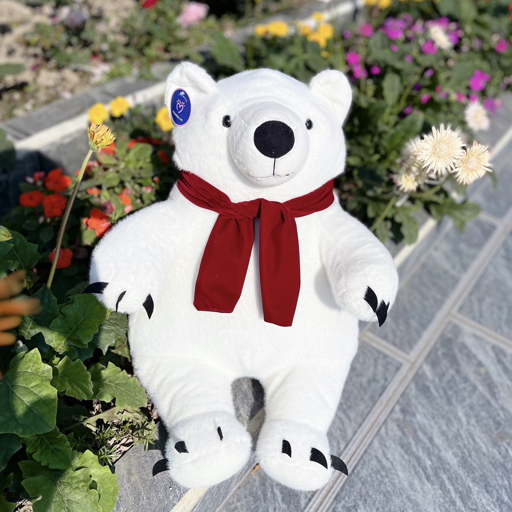 Gấu bắc cực quàng khăn (lông chồn kim cao cấp)