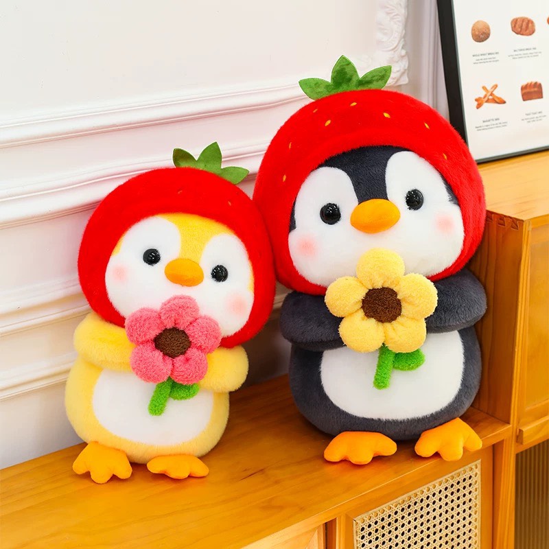 Chim cánh cụt ôm hoa