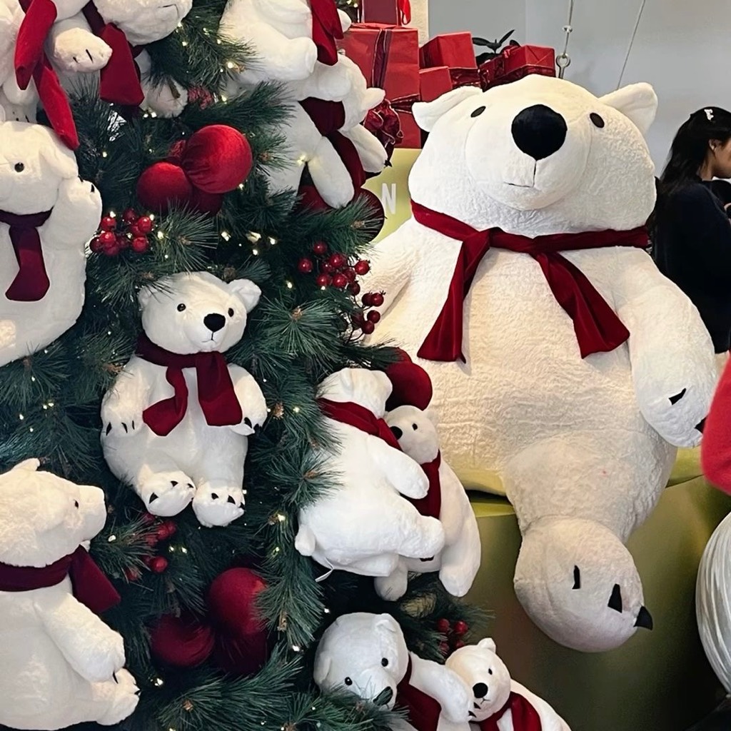 Gấu bắc cực quàng khăn (lông chồn kim cao cấp)