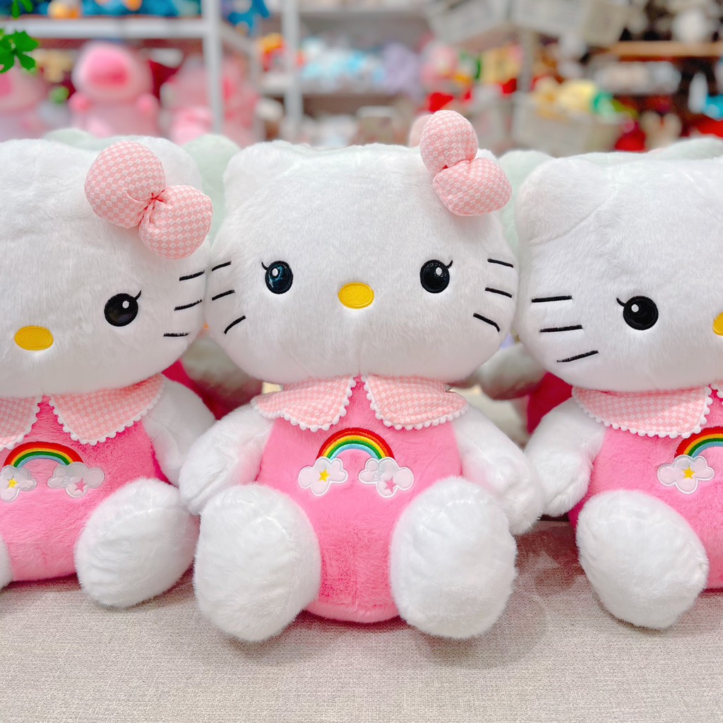 Gấu bông Hello Kitty cầu vồng
