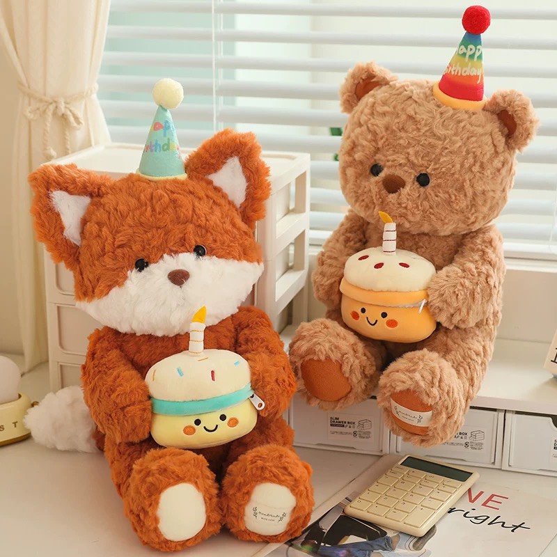 Gấu bông ôm bánh sinh nhật Bear Cake