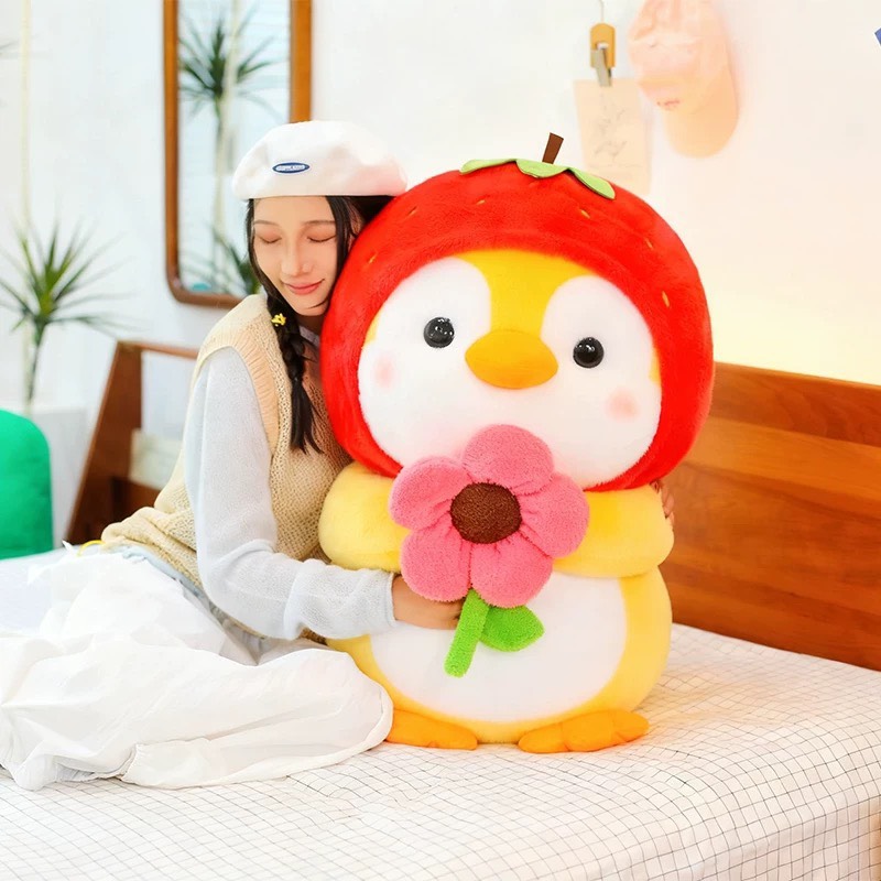 Chim cánh cụt ôm hoa