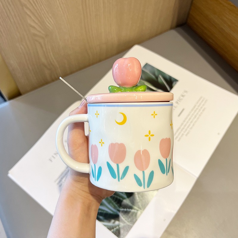 Cốc cao cấp Lily Cup kèm nắp và thìa