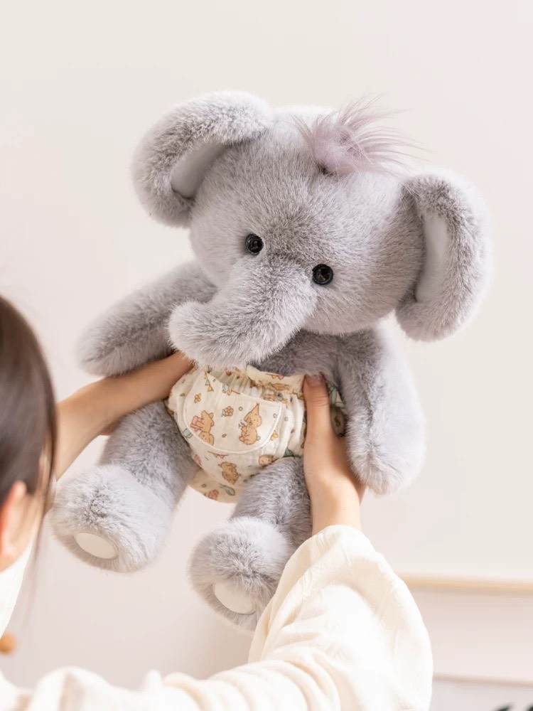 Gấu bông Elevoi xám lông mịn
