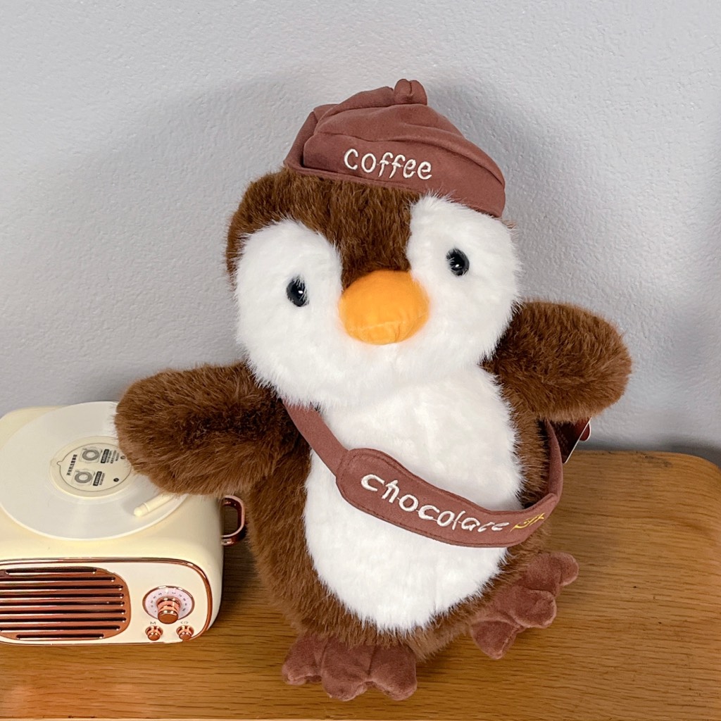 Gấu bông chim cánh cụt nâu 30cm
