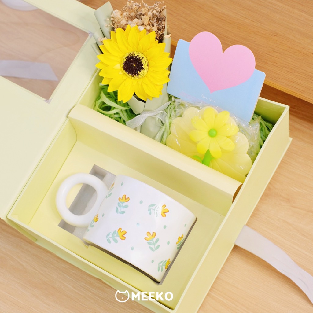 Hộp quà cốc hoa cao cấp Sunny Gift