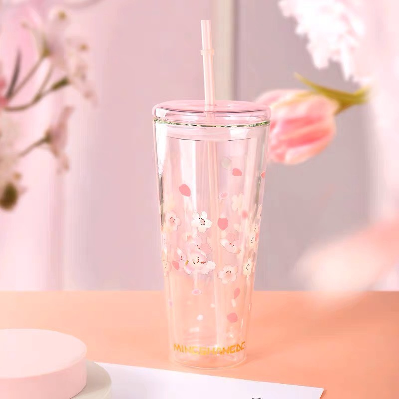 Cốc thủy tinh cách nhiệt cao cấp Sakura Cup