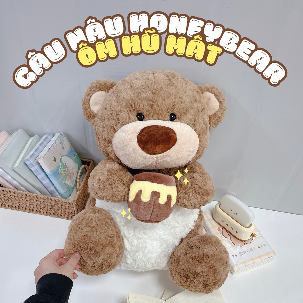 Gấu nâu HoneyBear ôm hũ mật