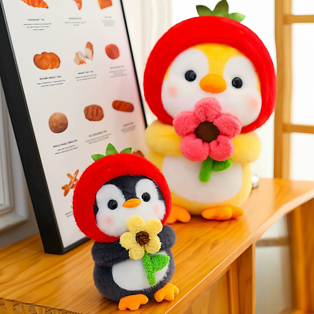 Chim cánh cụt ôm hoa