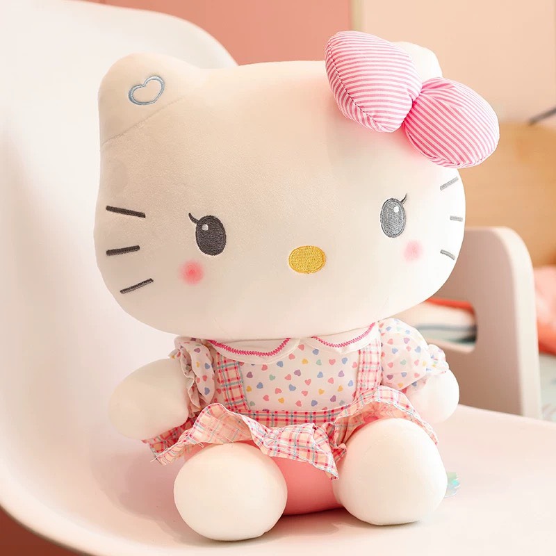 Gấu bông Hello Kitty váy hồng