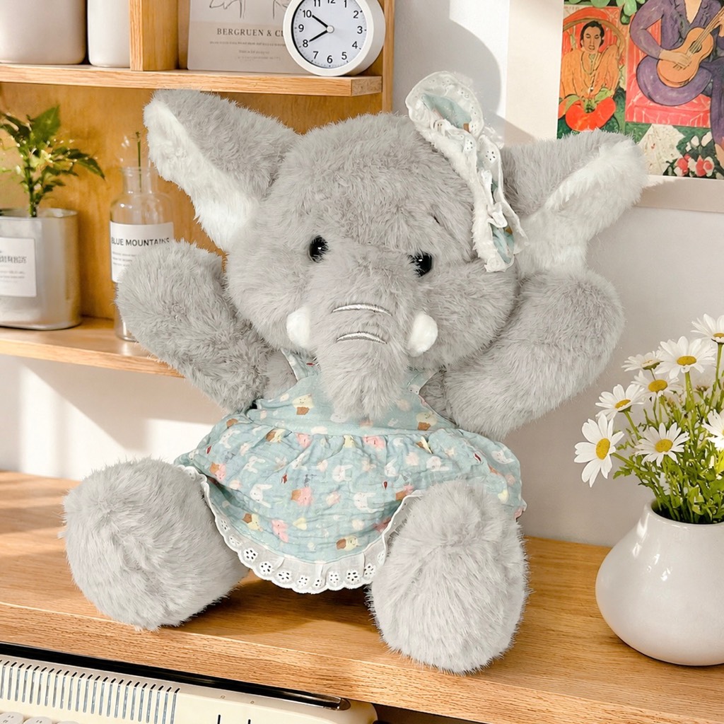 Gấu bông voi xám mặc yếm 32cm