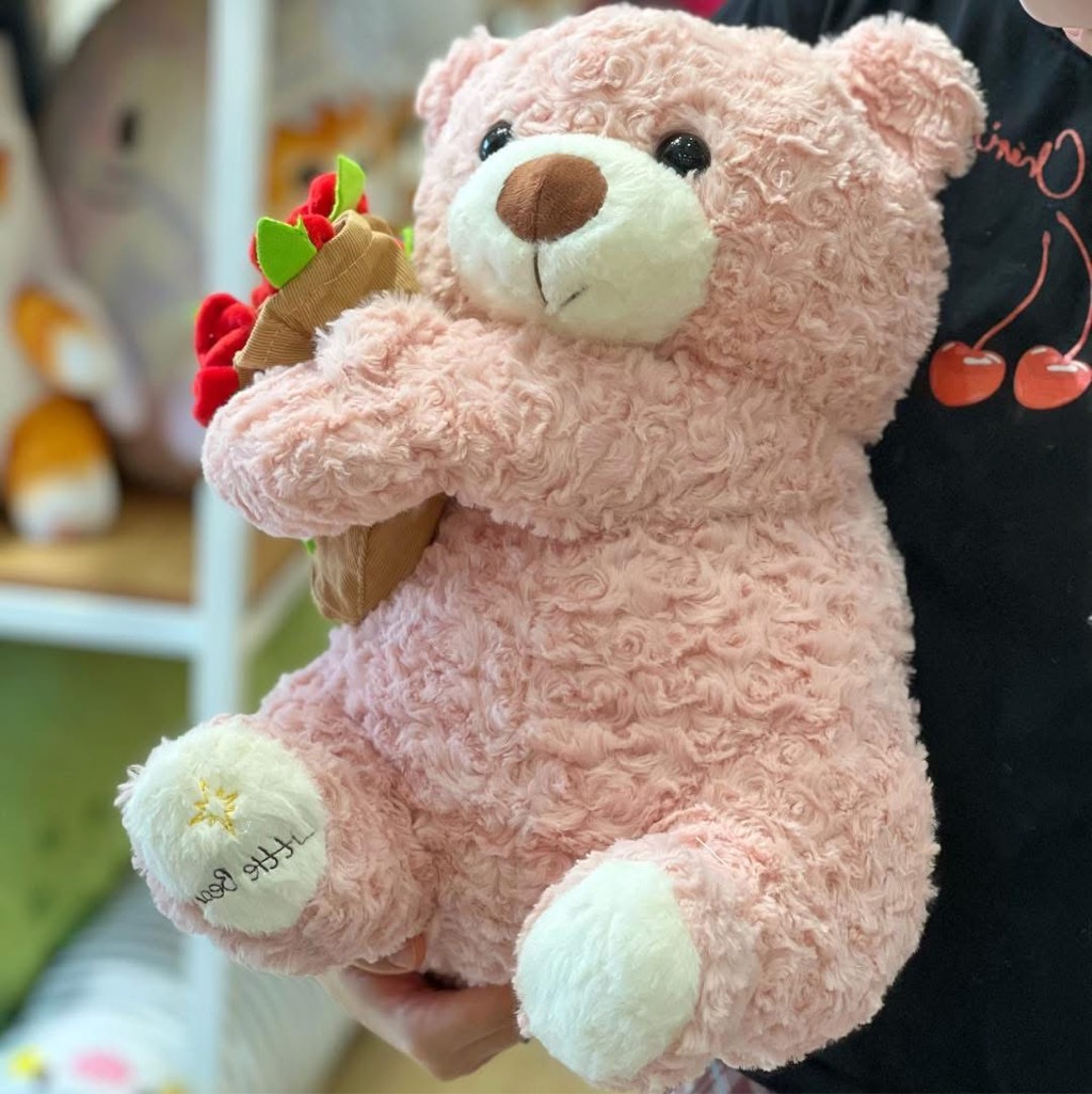 Gấu bông Teddy Rosy ôm hoa 40cm