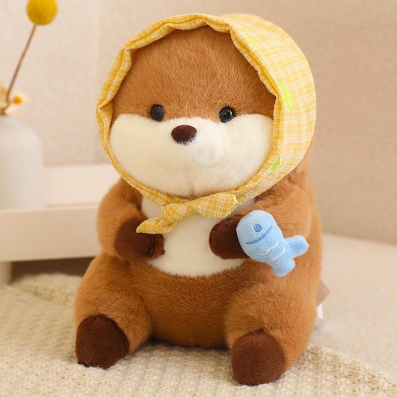 Gấu bông Rái cá cầm cá Rubu