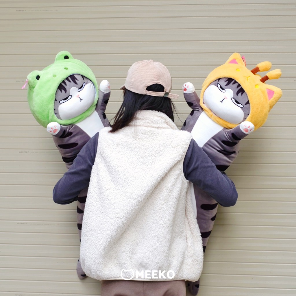 Gối ôm mèo đội lốt Miru Cat dài 1m