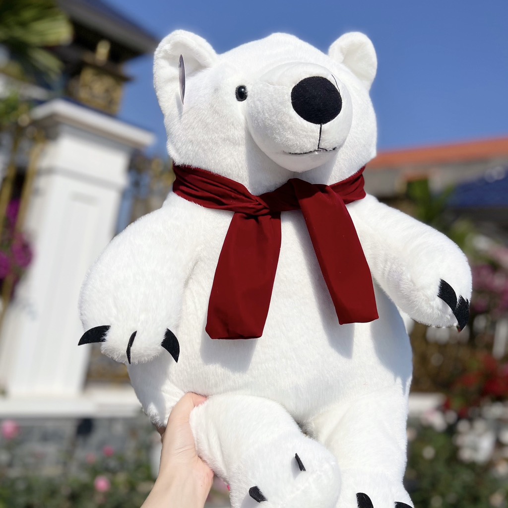 Gấu bắc cực quàng khăn (lông chồn kim cao cấp)