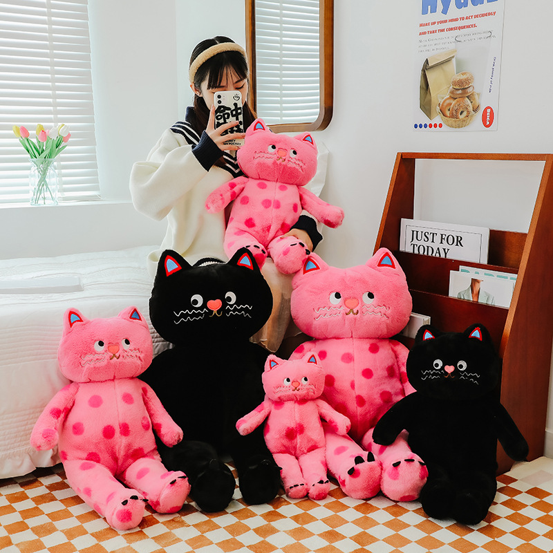 Gấu bông mèo râu xoăn Black Pink Cat