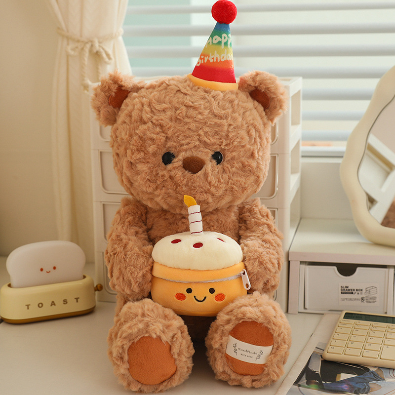 Gấu bông ôm bánh sinh nhật Bear Cake