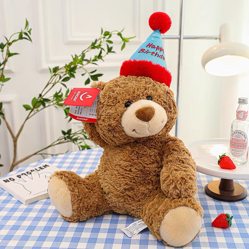 Gấu Teddy đội mũ sinh nhật Teddy Birthday 40cm
