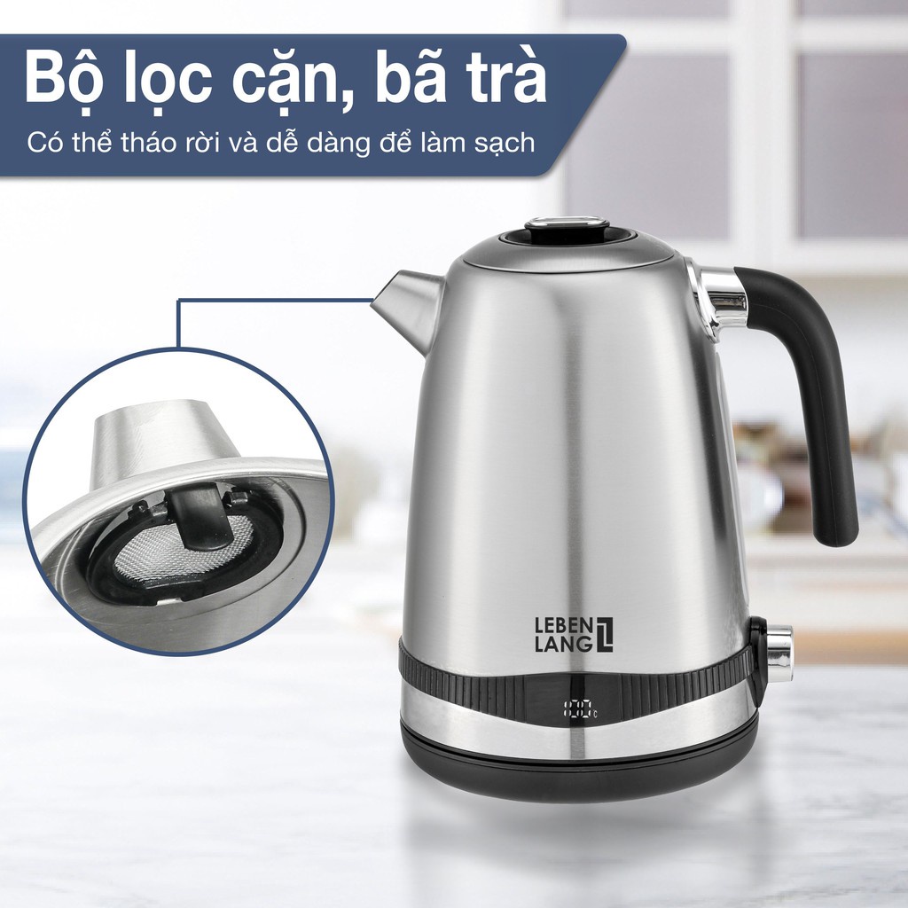 Ấm siêu tốc inox bình siêu tốc inox LEBENLANG LBE2662