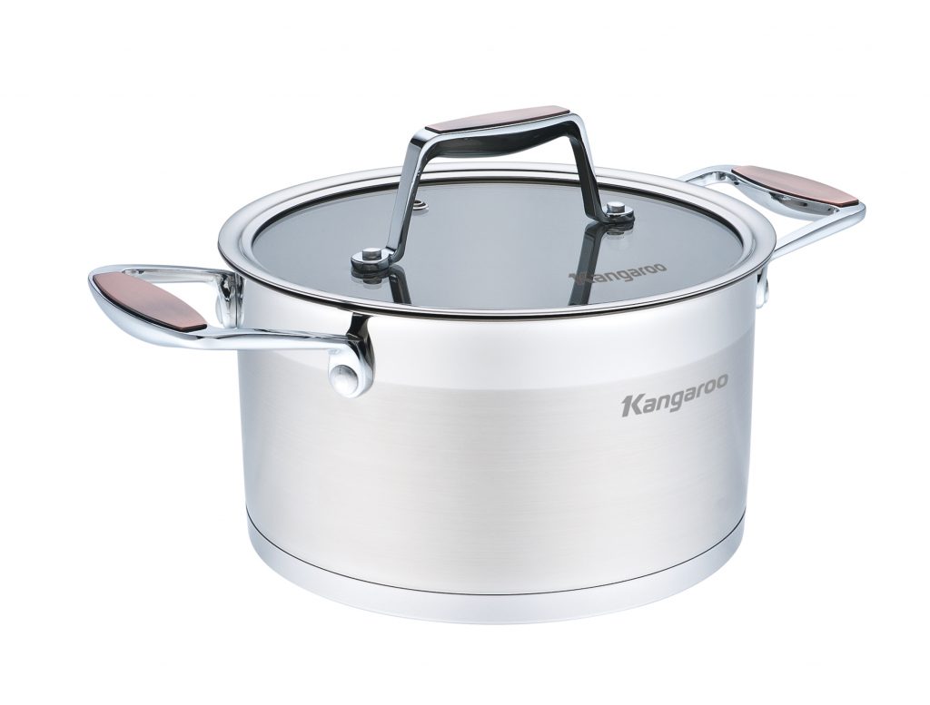 NỒI INOX ĐƠN VUNG KÍNH SIZE 26CM KG3CS226