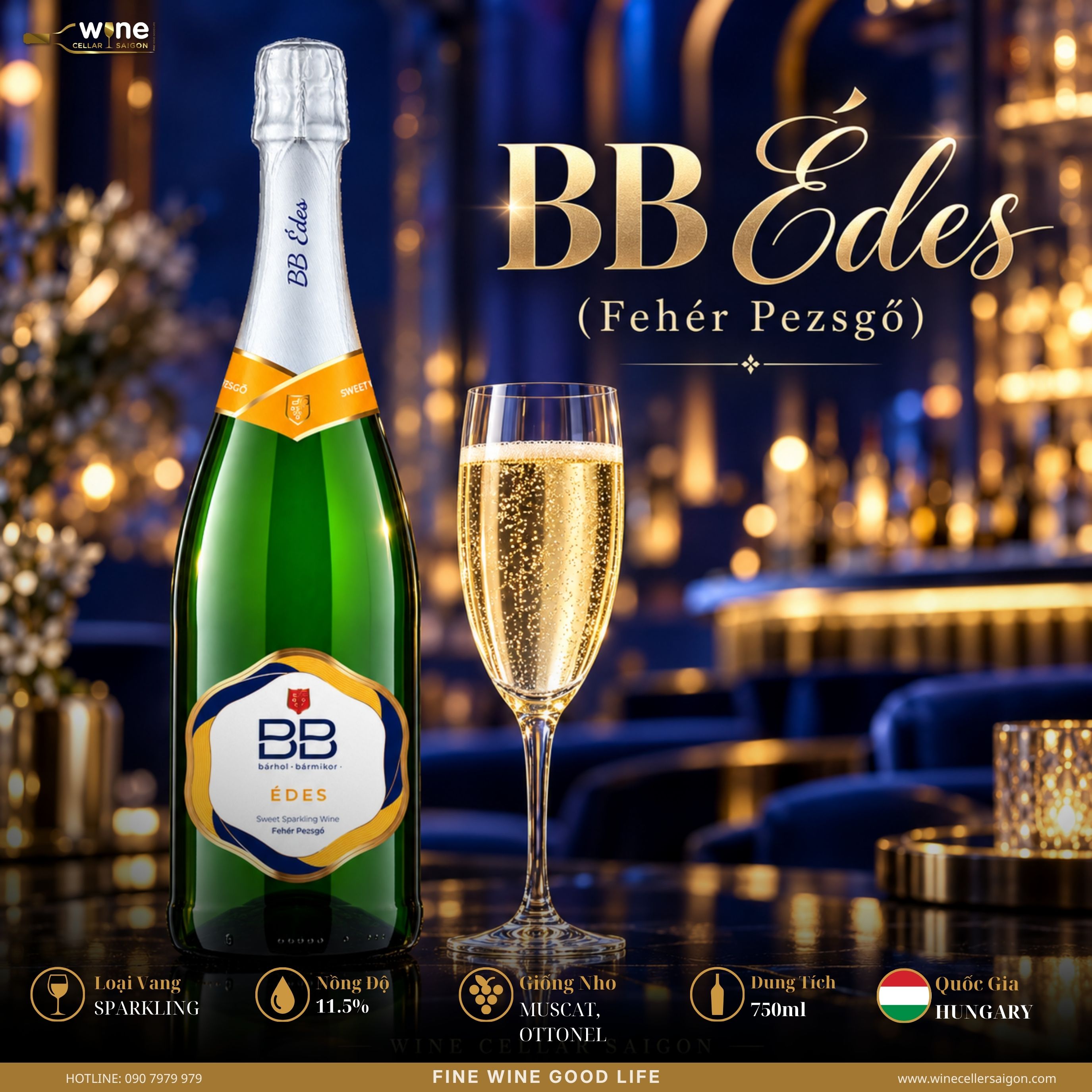 BB Édes Sparkling Wine Hungary