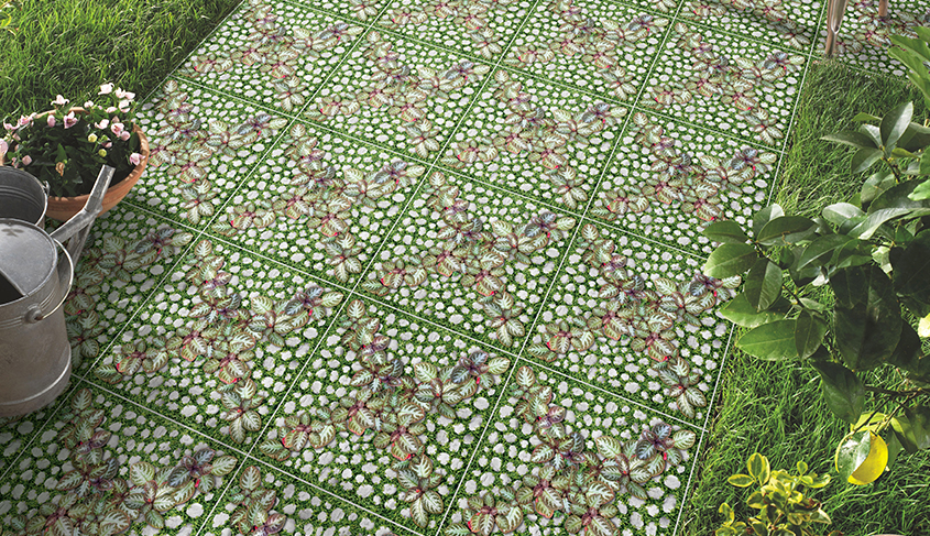 Gạch lát sân vườn Đồng tâm 40x40 4040GREENERY004